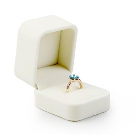 Velvet Ring box Wedding Valentine's Day White Rings Gift Case