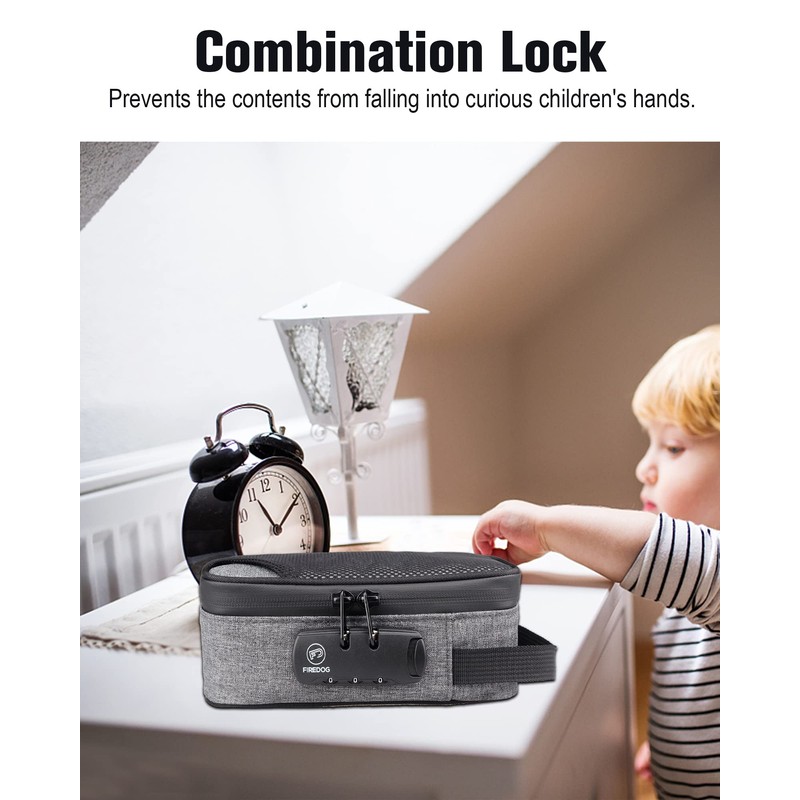 FIREDOG Smell Proof Case with Lock, Odor Proof Bag Containers