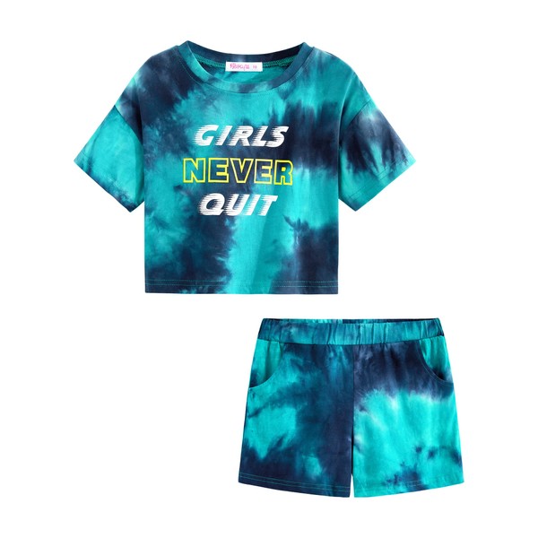 100% Cotton Tie Dye Crop Top & Shorts Clothes Set