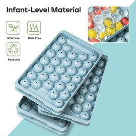 Round Ice Cube Trays for Freezer - Ice Cube Tray with Lid and Bin,Stackable Ice Ball Maker, BPA-Free Ice Mold, Circle Ice Trays for Juice,Coffee and Cocktails (1.2in/93 balls&box)