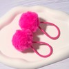 SUSULU Furry Hair Elastic Bands Faux Rabbit Fur Pompom Hair