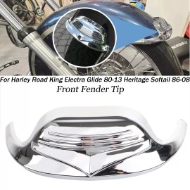 Unbranded Chrome Front Fender Mudguard Tip Trim For Harley Road King Classic FLSTC 80-13