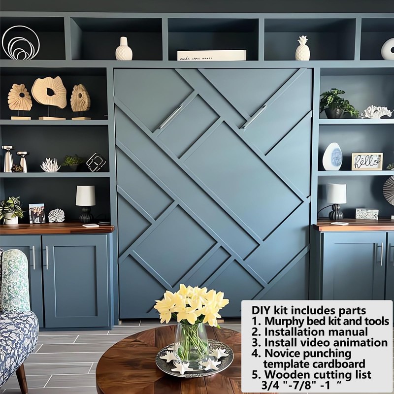 Tlongxia (Horizontal,Queen/Short Queen Create A Luxurious Bed Easy Murphy Bed