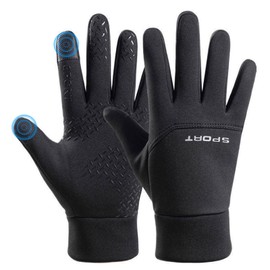 Mayoii Thermal Gloves, Running Warm Liner Glove Outdoor Windproof Touchscreen Gloves for Men Women Sport Walking Riding Driving Cycling (Black, L)