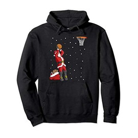 Funny Santa Claus Basketball Christmas Throw Gift Pullover Hoodie