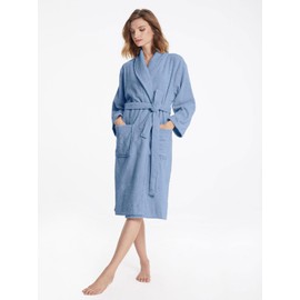 SIORO Terry Cloth Robes for Women Cotton Towel Bathrobe Soft Shower Robe Long Shawl Collar Loungewear S-XL