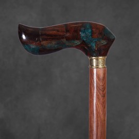 Handmade Rosewood Wooden Walking Cane for Men | Epoxy Resin Walking Stick for Senior | Lightweight Walking Cane