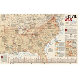 Battles of the Civil War - Laminated - 23"H x 36"W
