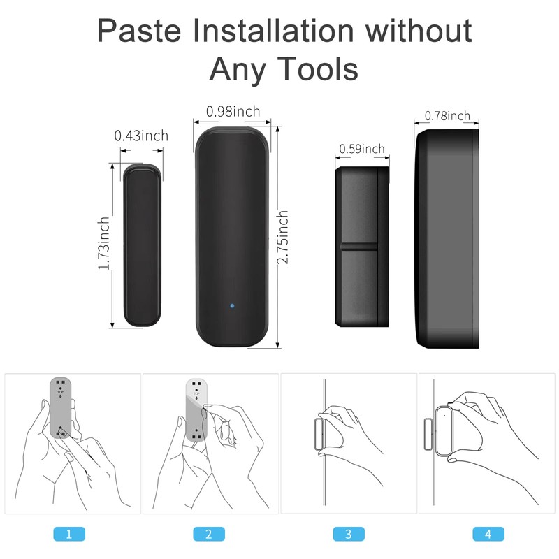 WiFi Door and Window Sensor for Home Security, 1 Pack,