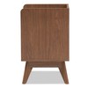 Baxton Studio Maddy Mid-Century Modern Wood 3-Drawer Storage Nightstand, White/Walnut