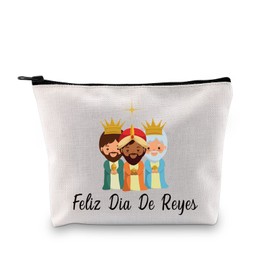 JXGZSO Three Kings Day Themed Gift Feliz Dia De Reyes Toiletry Bag Happy Epiphany festival gift 3 Kings Makeup Bag