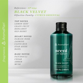 Aromaplan Hotel Scents Black Velvet 5 Fl Oz, Home Luxury Aroma & Hotel Collection Diffuser Oil- Hotel Diffuser Oil for Aromatherapy- USA Made, Bigger Bottle, Bolder Aroma & Longer Lasting