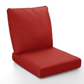 ZJEYEJZ Outdoor Chair Cushion Set, Thickened 24 x 24 x 5 Inch Patio Furniture Cushions, Waterproof & Fade Resistant Outdoor Seat Cushions with Ties for Chair Sofa Couch (Dark Red)