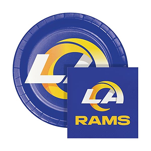 Trendware Los Angeles Rams Paper Plate and Napkin Party Kit,