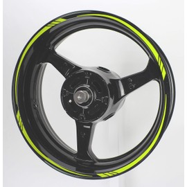 AxxL Motorcycle 17-Inch Custom Rim Sticker STD2 Model (Fluorescent Yellow)