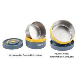 Portable Thermal Cooking Pot Thermal Cooking Pot 420ml Heat Retaining Crock Pot Stainless Steel Double Layer Portable Round Form Thermal Lunch Container Thermally (Insulated