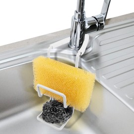 Achenyu Sink Caddy Sink Sponge Holder - Faucet Rack Shower Tray - Kitchen and Bathroom Metal Organizer Hanging Fix Around Faucet