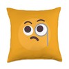 Emoticon Face with Monocle Throw Pillow