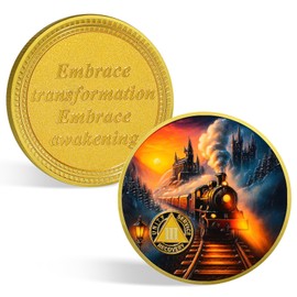 CHURYUML 3 Year Sobriety Coin - Three Year AA Chips Medallions, Inspirational Sober Gifts for Women & Men Alcoholics Anonymous Token for Support Spiritual Strength & Hope for Addiction Recovery