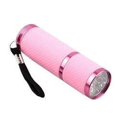 Koeydxst Outdoor Mini Pink Rubber Coated 9-LED Flashlight Torch