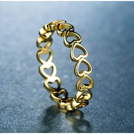 Alex's Wish List Eternity Heart Ring Gold or White Gold Plated | Dainty Simple Women Band Fashion Ring