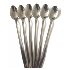 Long Handle S/S coffee or ice cream spoon set of 6
