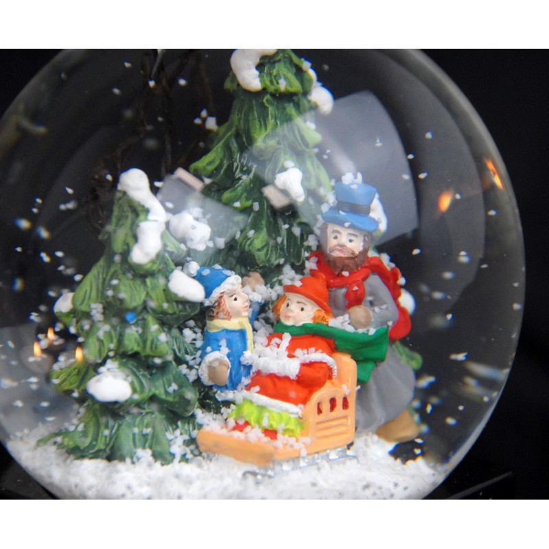 Snow Globe Skier | Base Nostalgic Winter Landscape | with
