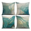 Hopomoon Marble Green Gold Throw Pillow Covers Set of 4,Luxury