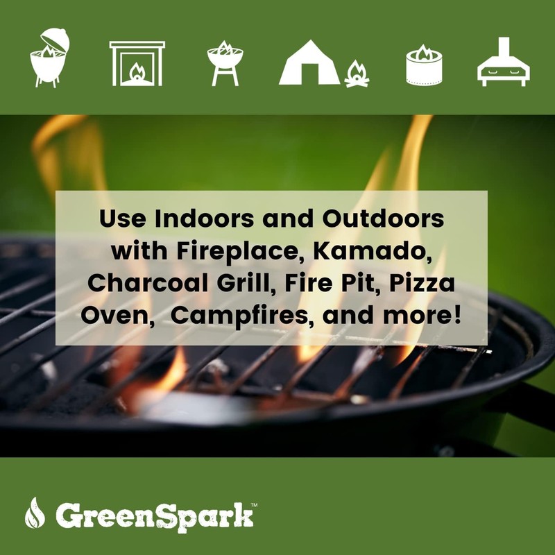GreenSpark Natural All Weather Fire Starters 70 Pcs, Smoker, BBQ,