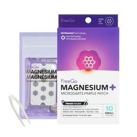 FreeGo Parche de espinillas de microdarts de magnesio de acción rápida | Calmante rápido | 99.9% de magnesio puro | ácido madecásico | árbol de té | h