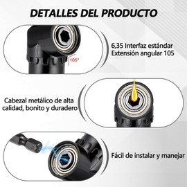 2 Piezas Corner Tool Screw Hub with Multi,10PCS accesorios para taladro,Accesorio de Taladro en Ángulo Recto 105°, Cubo de Tornillo para Esquinas Compatible con Taladros y Destornilladores (Negro)