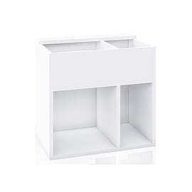 Way Basics 2 Tier Vinyl Record Multi Shelf LP Records Bookcase, White