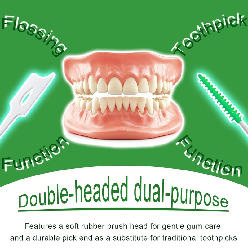 200 Pcs Portable Soft Silicone Interdental Floss Picks for Family