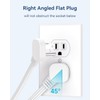 Flat Plug 1 Ft Short Extension Cord 3-Pack White 16AWG