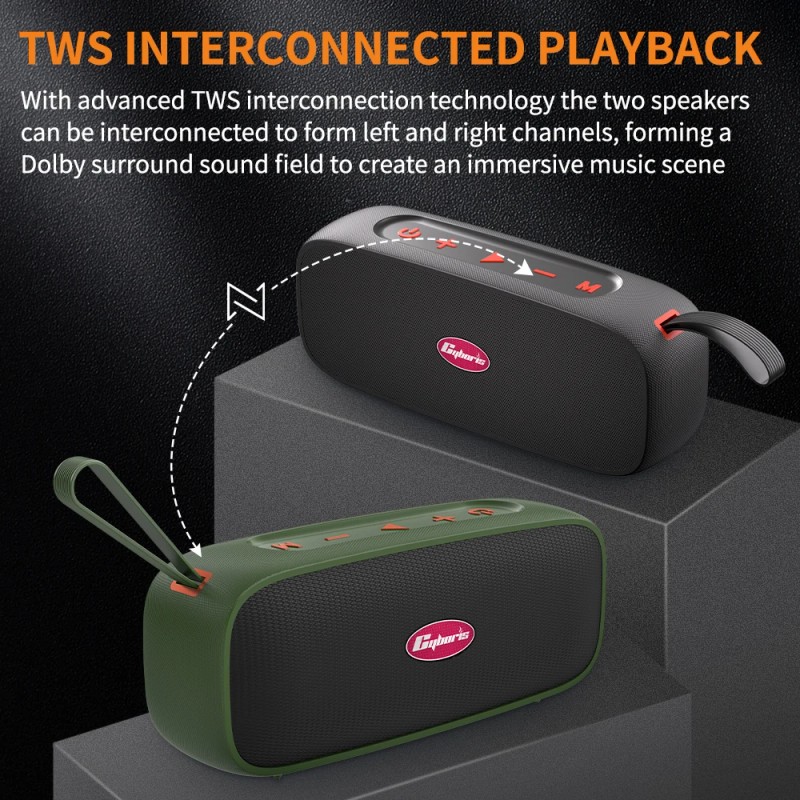 Shockproof Waterproof 40W Wireless Speaker 360° Surround Sound Deep Bass