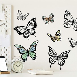 RoomMates Color Your Own Butterflies Peel and Stick Wall Decals