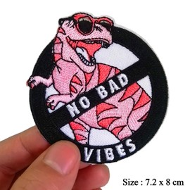 BPA Embroidered Patches Iron on Sew on Patches for Clothing Jackets etc.-No Bad Vibes