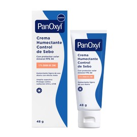 PanOxyl Crema Humectante Control de Sebo | Protector Solar FPS 30 | 48 g | Crema Facial Piel Grasa • Hidratante Facial No Comedogénica • Fórmula Discreta Sin Color • Protector Solar Mineral
