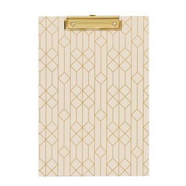 Blu Monaco Cute Clipboard Office Clipboard in Pink with Vertical Gold Foil Geometric Pattern - Cool Clipboard Stylish Office Accessory for Fashion Clipboard Pretty Décor for Home or Workspace