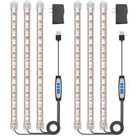 Kullsinss Grow Lights for Indoor Plants Full Spectrum, LED Grow Light Strips with 6/12/16H Timer, 3 Spectrum Modes, 5 Brightness Levels, 180 LEDs Sunlike Plant Lights for Indoor Growing (2 Pack)