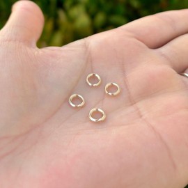 Adabele - 20 anillos redondos abiertos redondos de oro de 1/20 de 14 quilates, relleno de oro de 6,2 mm, para hacer joyas, manualidades, JK6-A6