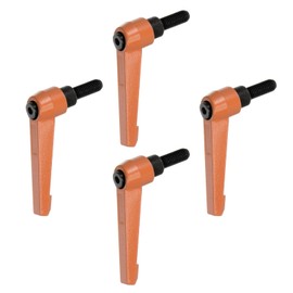 QUARKZMAN Adjustable Clamping Lever Handles M8 x 20 mm Male Thread Bolt Buttons Rotary Screw Locking Quick Release Ratchet Push Switch Handle Orange Pack of 4