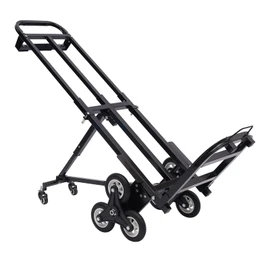 Stair Climbing Cart Heavy-Duty Hand Truck Dolly with 6+2 Wheels and Telescoping Handle 460 Lbs Capacity Foldable Trolley Stair Climber Cart Hand Truck Dolly for Warehouses, Airports, Shopping Malls