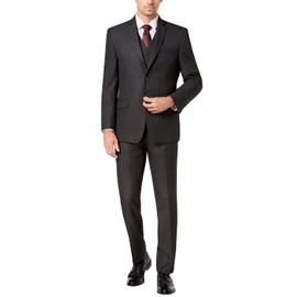 Adam Baker by Creative Men's CT701/03-3 Piece Single Breasted Classic Fit Vested Suit - Charcoal - 40L