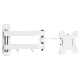 Suptek Full Motion TV Wall Mount Bracket for Most 13-30 inch TVs and Monitors, Flat and Curved TVs up to 28lbs, Tilt Swivel and 16.9 inch Extension, Max VESA 100x100mm, White, MA2776W