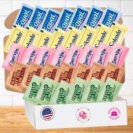 Happy Little Heart Assorted Sugar & Zero Calorie Sweetener Packets - Perfect Variety Pack for Travel, Everyday Use, Restaurants, Coffee Shops & More (350 Pack)