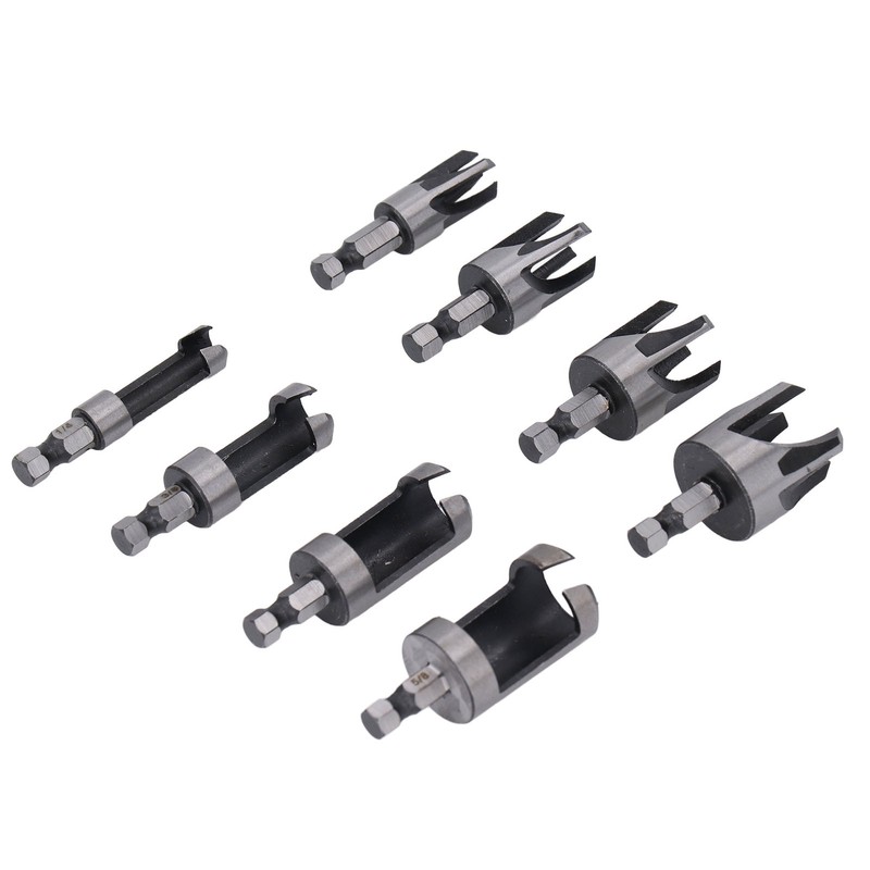 8PCS Set Wood Plug Cutter Drill Bit Hex Shank 4PCS