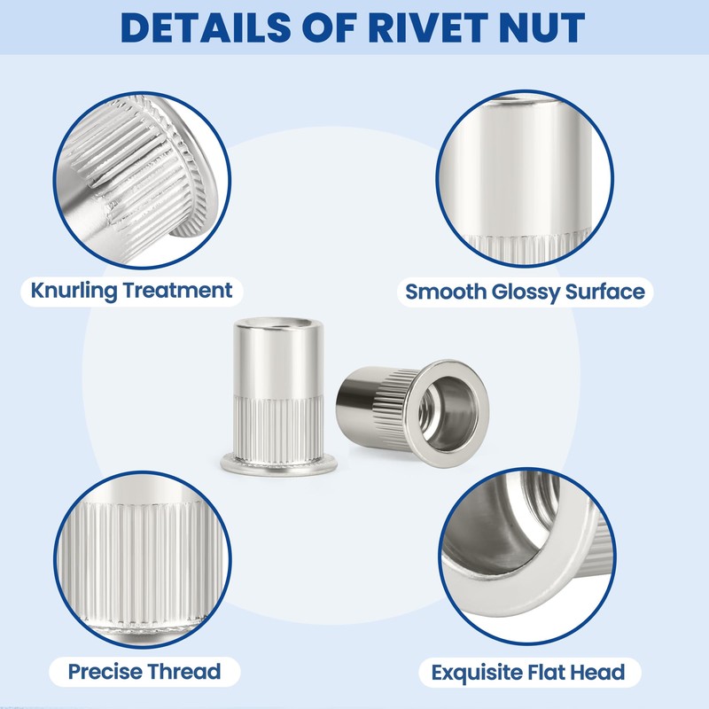 230Pcs Rivet Nut Assortment Kit,Stainless Steel Rivet Nuts M3 M4