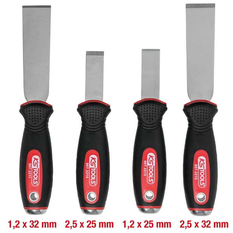 KS Tools 907.2210 STAINLESS STEEL Chisel scraper set, 4 pcs