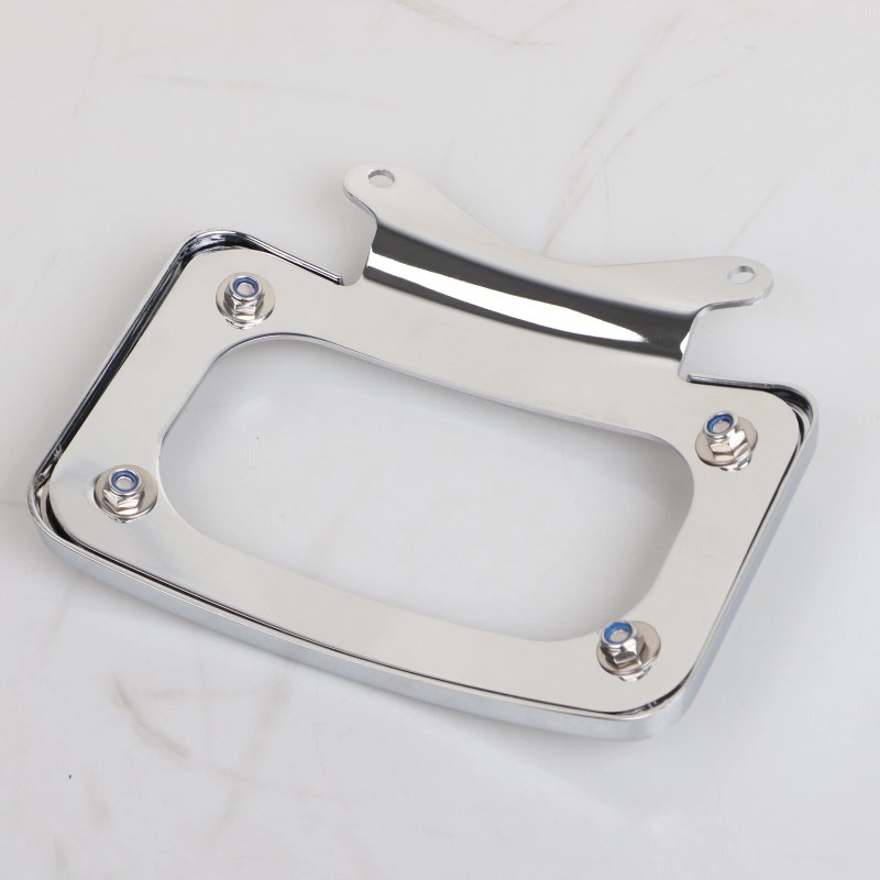 Unbranded Chrome CNC Curved License Plate Mount Frame Bracket For